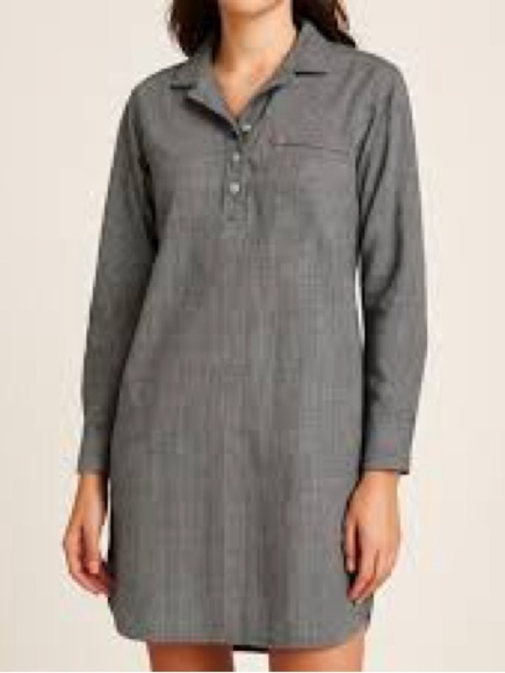NWT Levi’s Women's Gray Plaid Button Down Long Sleeve Shirt Dress